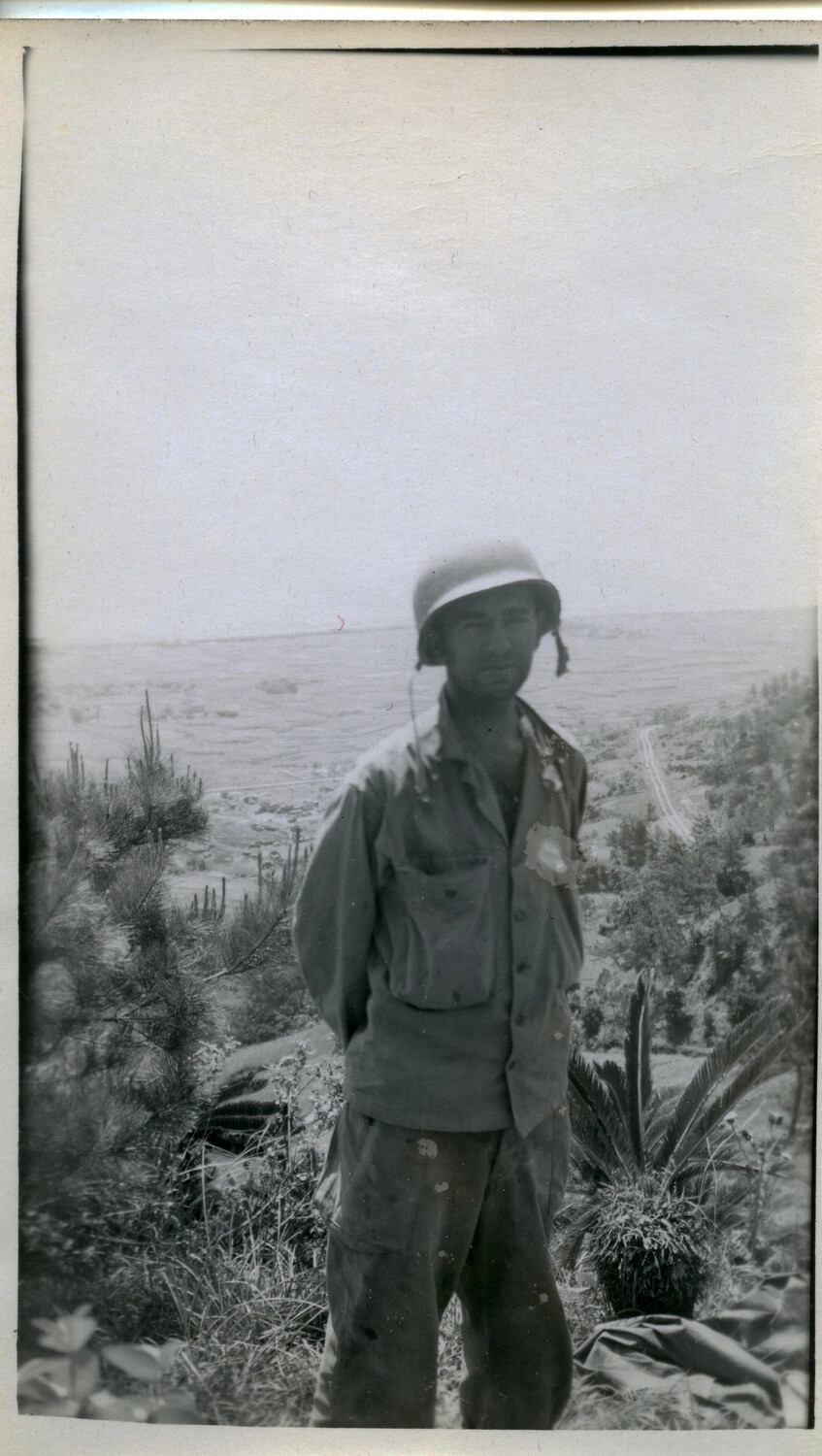 Portrait of an American Serviceman in Field Uniform, Likely Okinawa, 1945