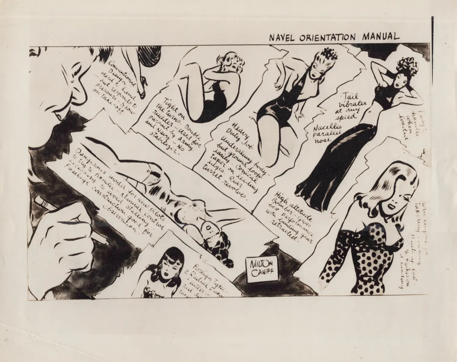 "Navel Orientation Manual" -- Milton Caniff Pin-Up Parody of Aircraft Recognition Training Chart