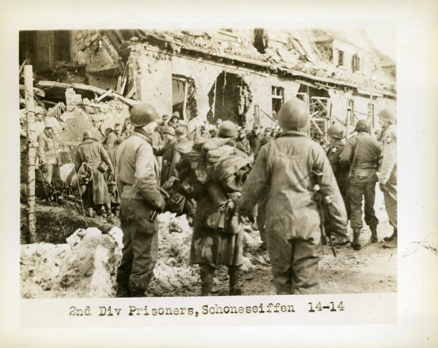 2nd Infantry Division Soldiers with Prisoners, Schoneseiffen, Germany