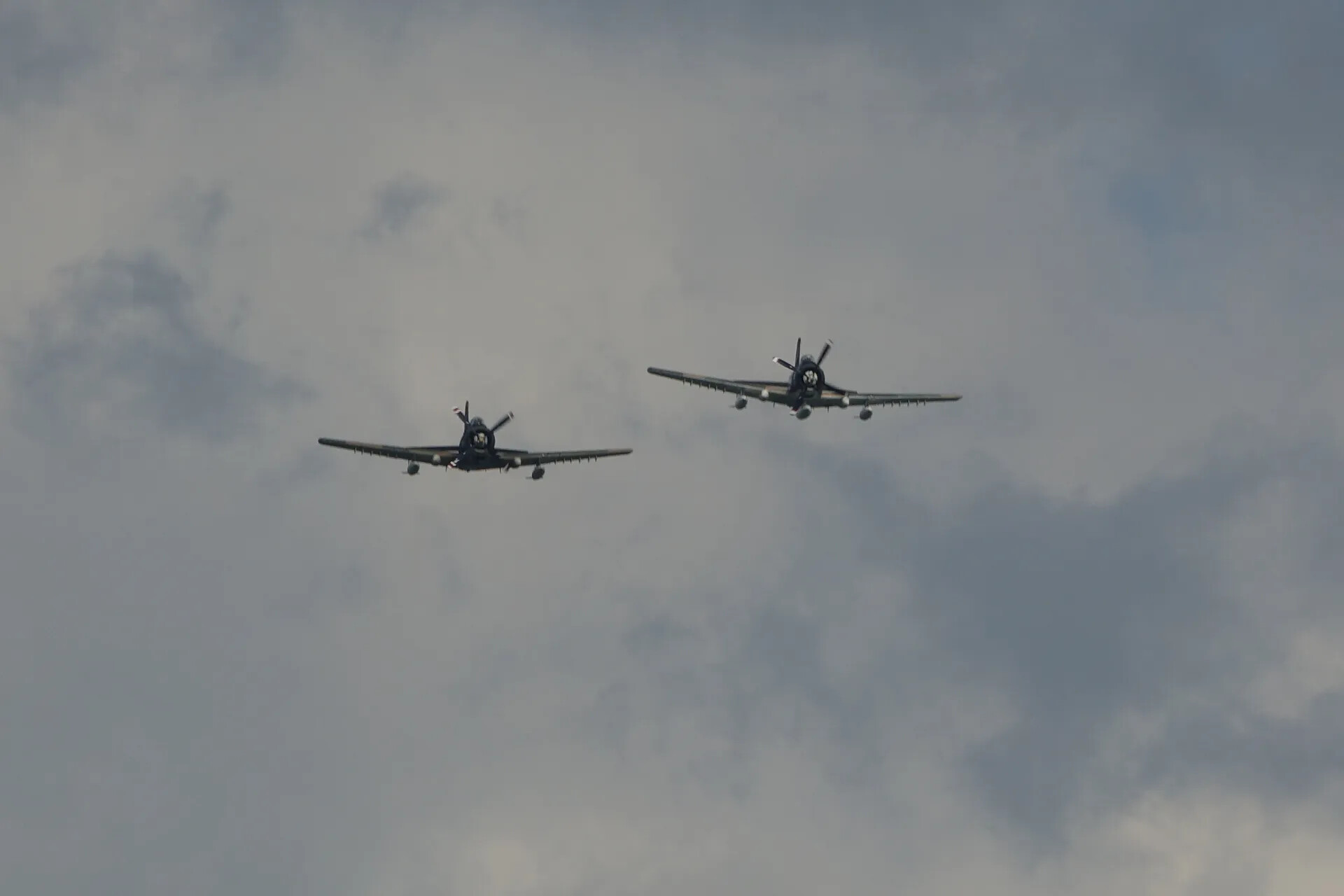 Two A-1 Skyraiders in Formation Flight, Reunion Event, May 3-4, 2019