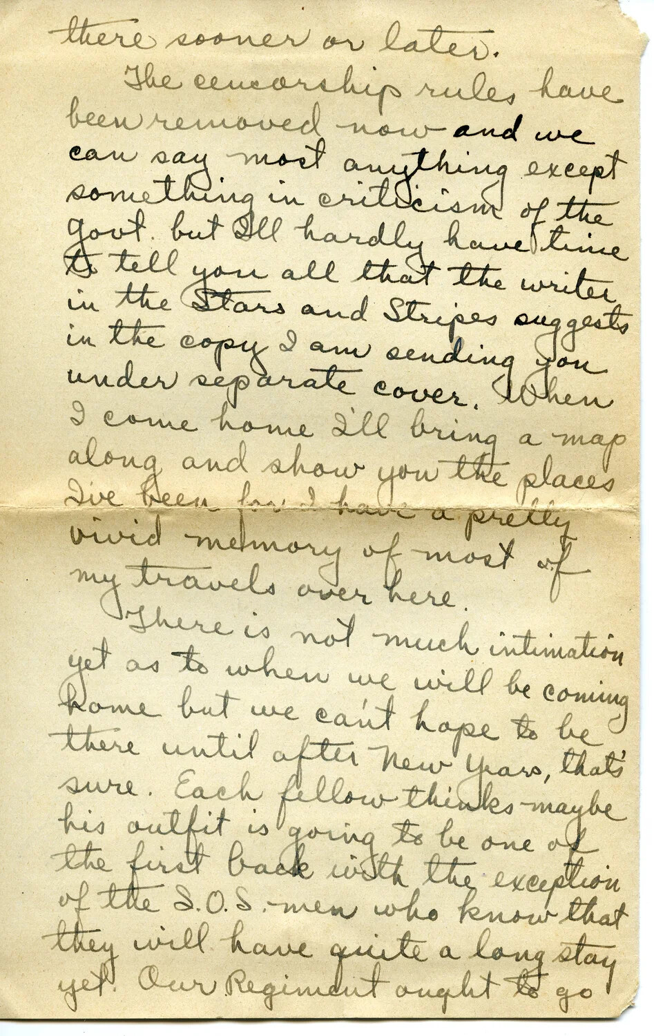 Handwritten Letter from Pvt. Willis W. Wagener to His Father, November 24, 1918 (Page)