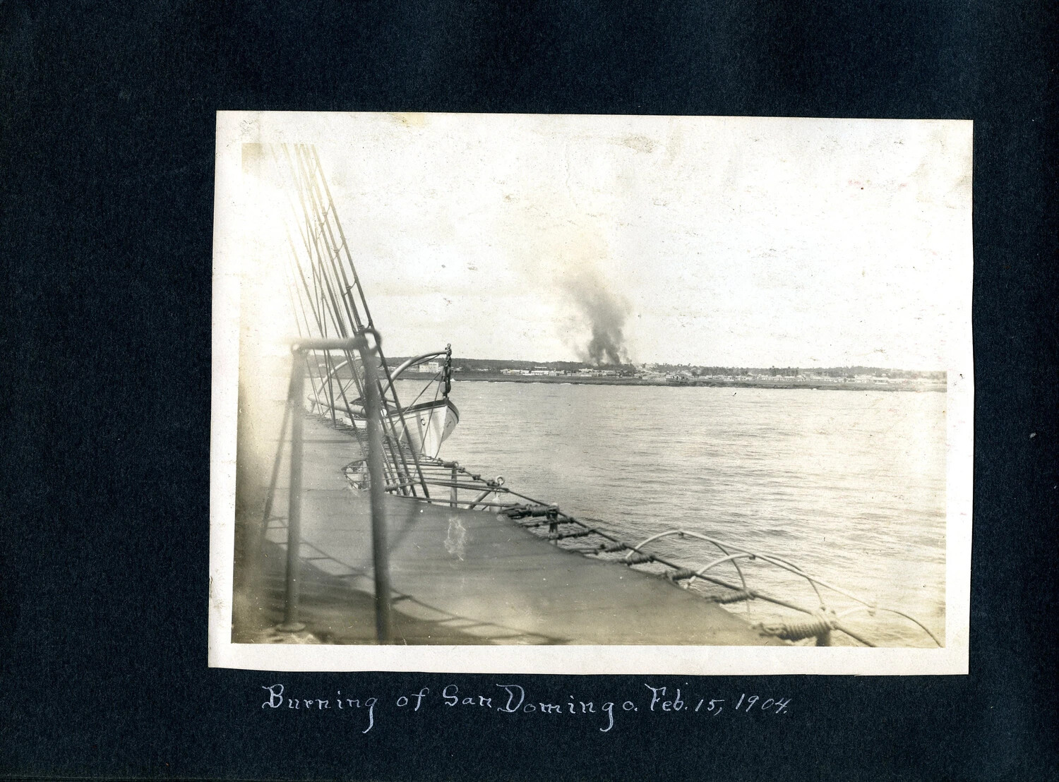 Burning of San Domingo, Dominican Republic - February 15, 1904, Viewed from a U.S. Navy Warship