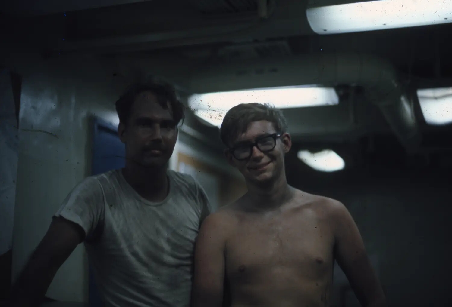 Two Sailors Below Decks, USS Ticonderoga, Vietnam War Era