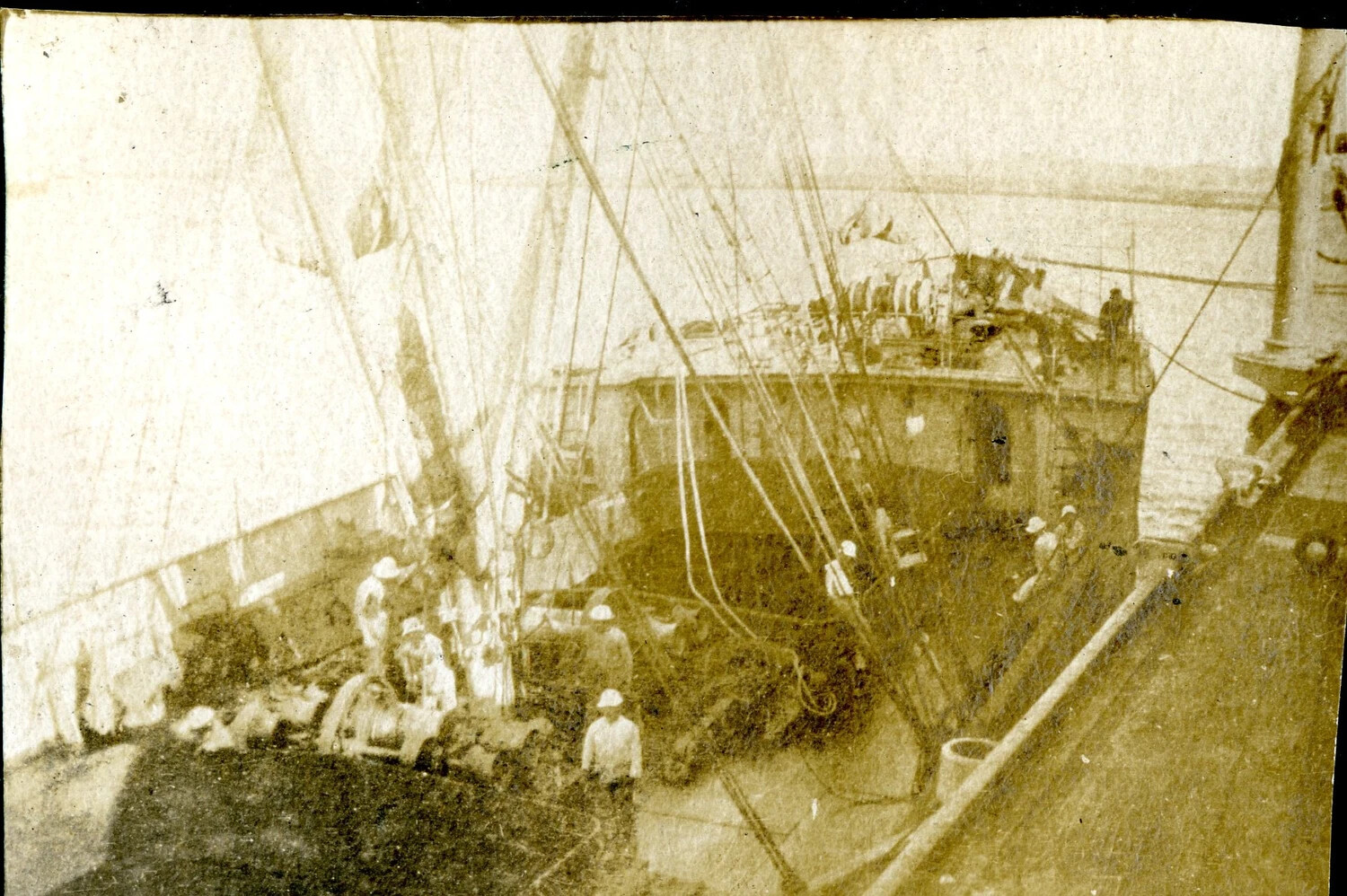 "Coaling From a Collier," Early 1900s (Enlarged Detail)