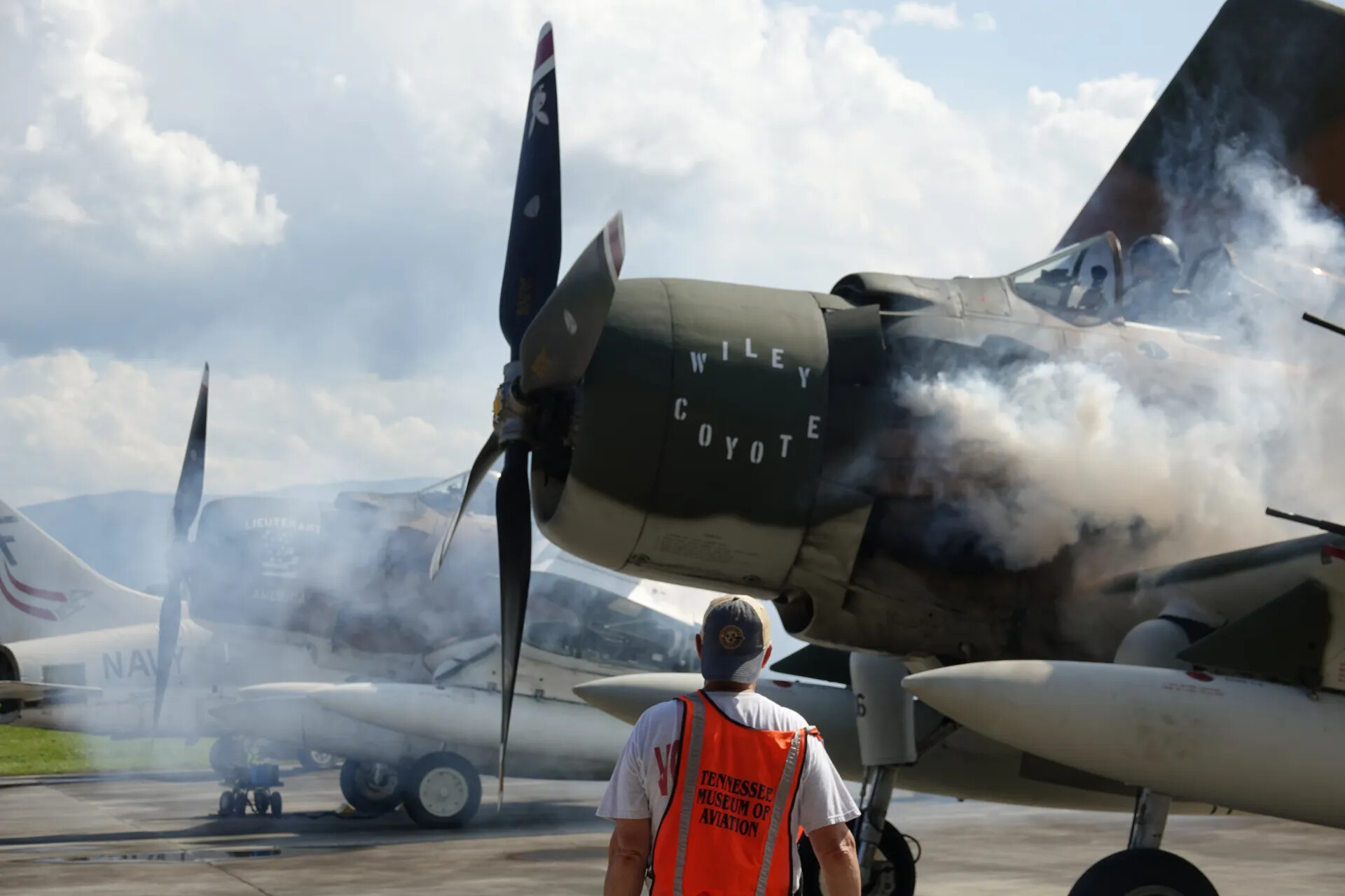 A-1 Skyraider 'Wiley Coyote' Engine Start-Up with Tennessee Museum of Aviation Ground Crew