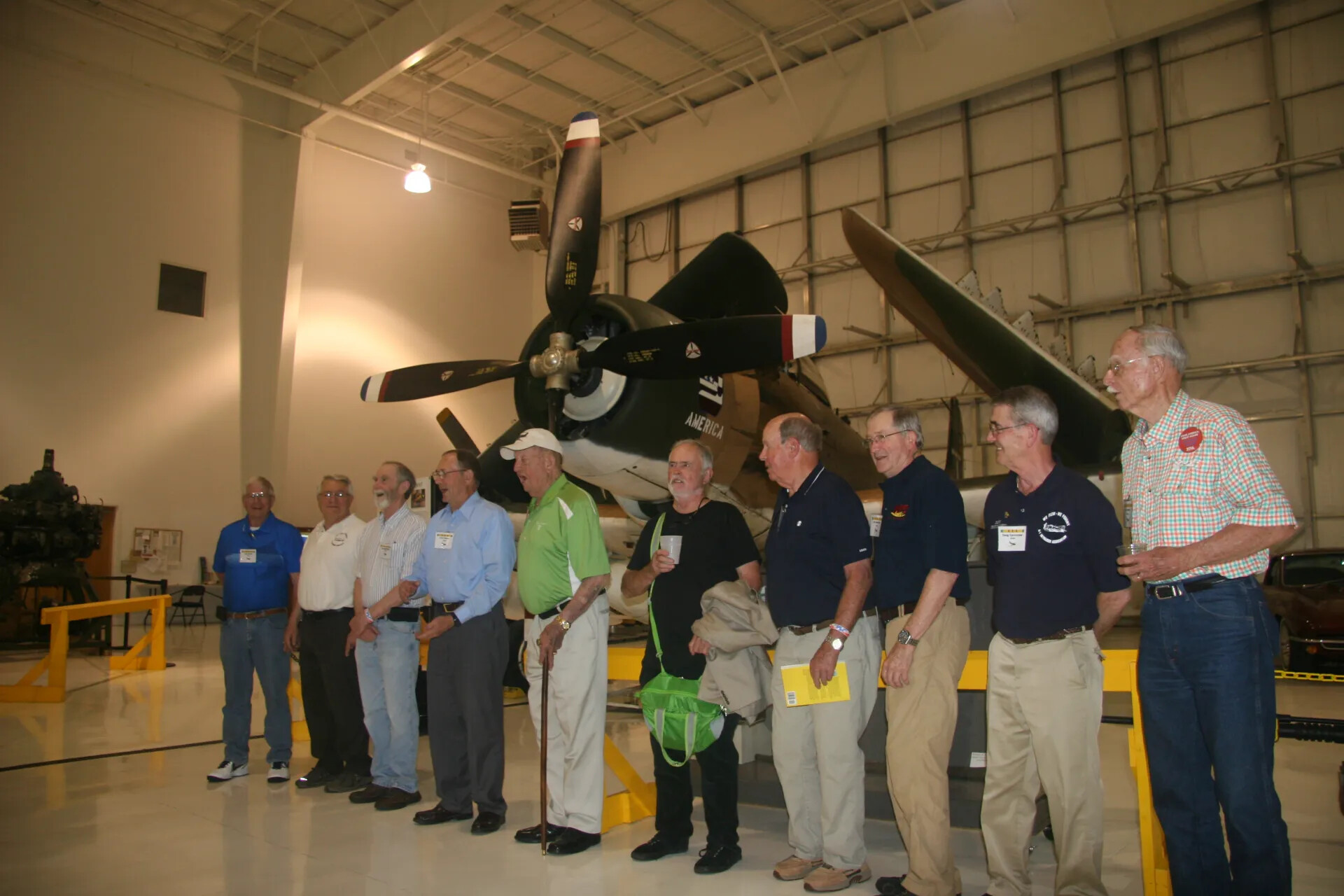 Reunion Group Photo in Front of F4U Corsair, Operation Tailwind Reunion, 2016