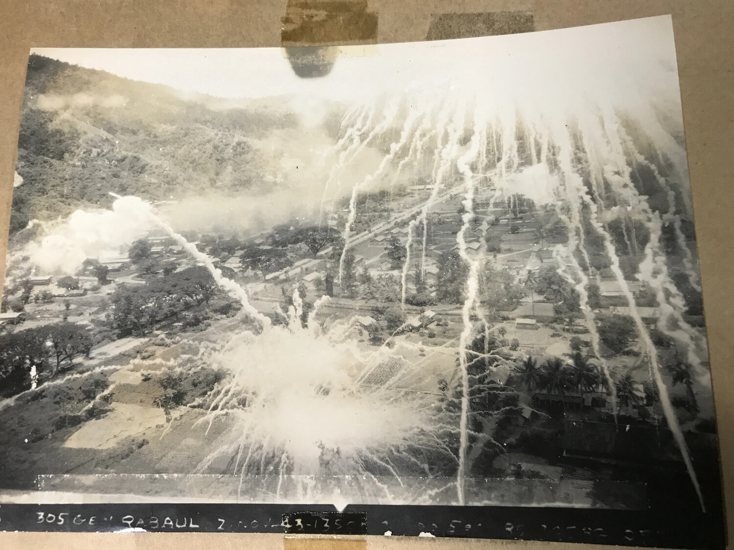 Aerial Strike Photograph, Rabaul, New Britain, 2 November 1943