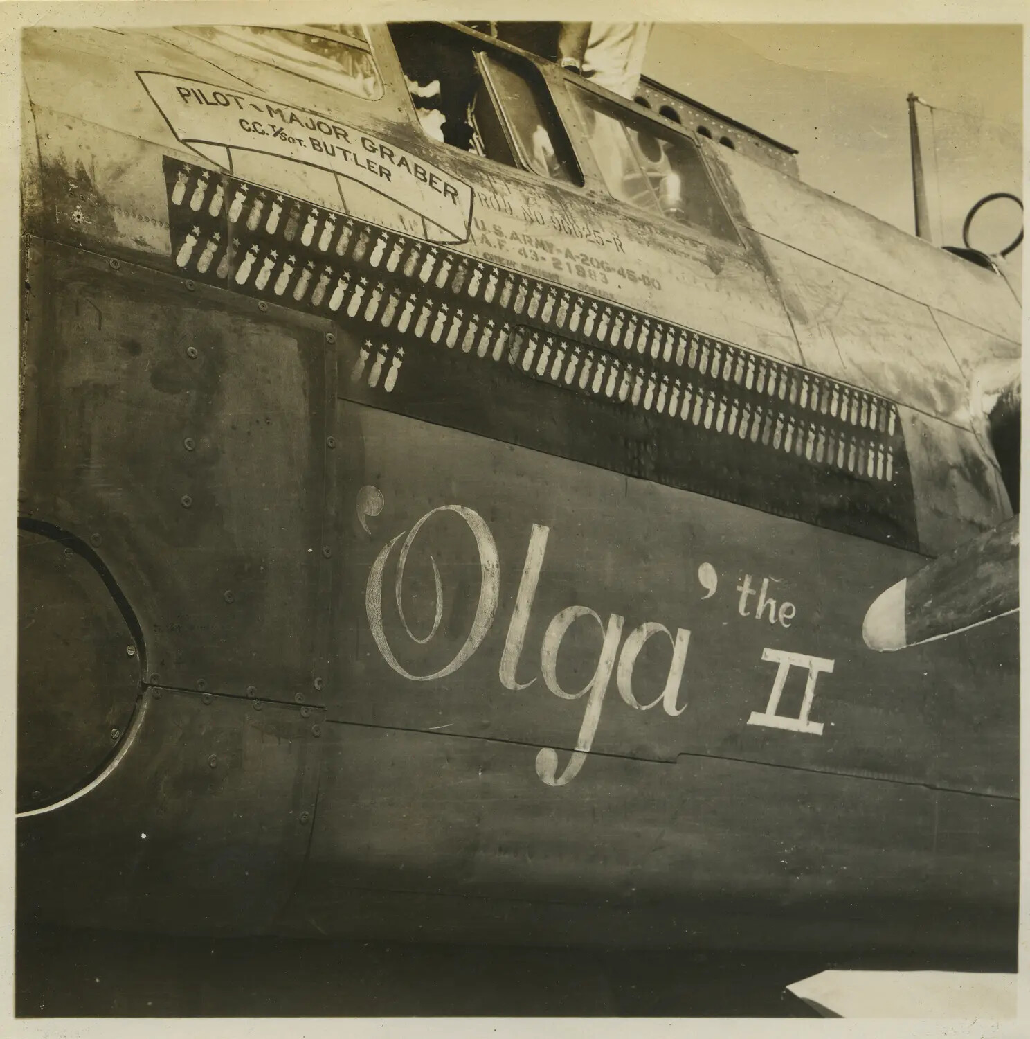 Nose Art and Mission Markers on A-20G Havoc "Olga the II," 312th Bombardment Group