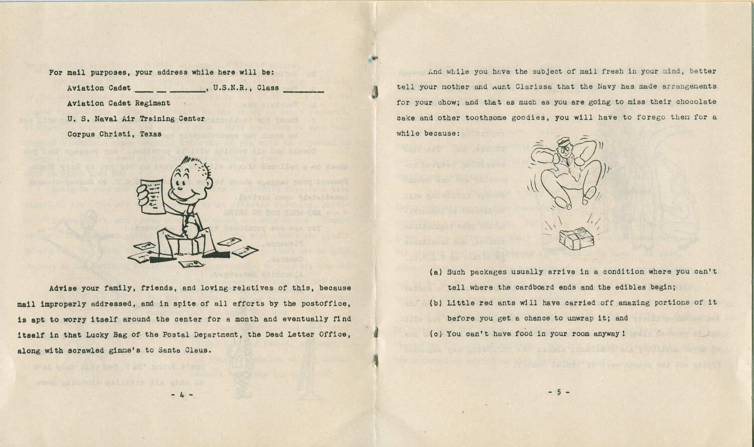 Naval Aviation Cadet Orientation Booklet, Pages 4-5, NAS Corpus Christi, Texas