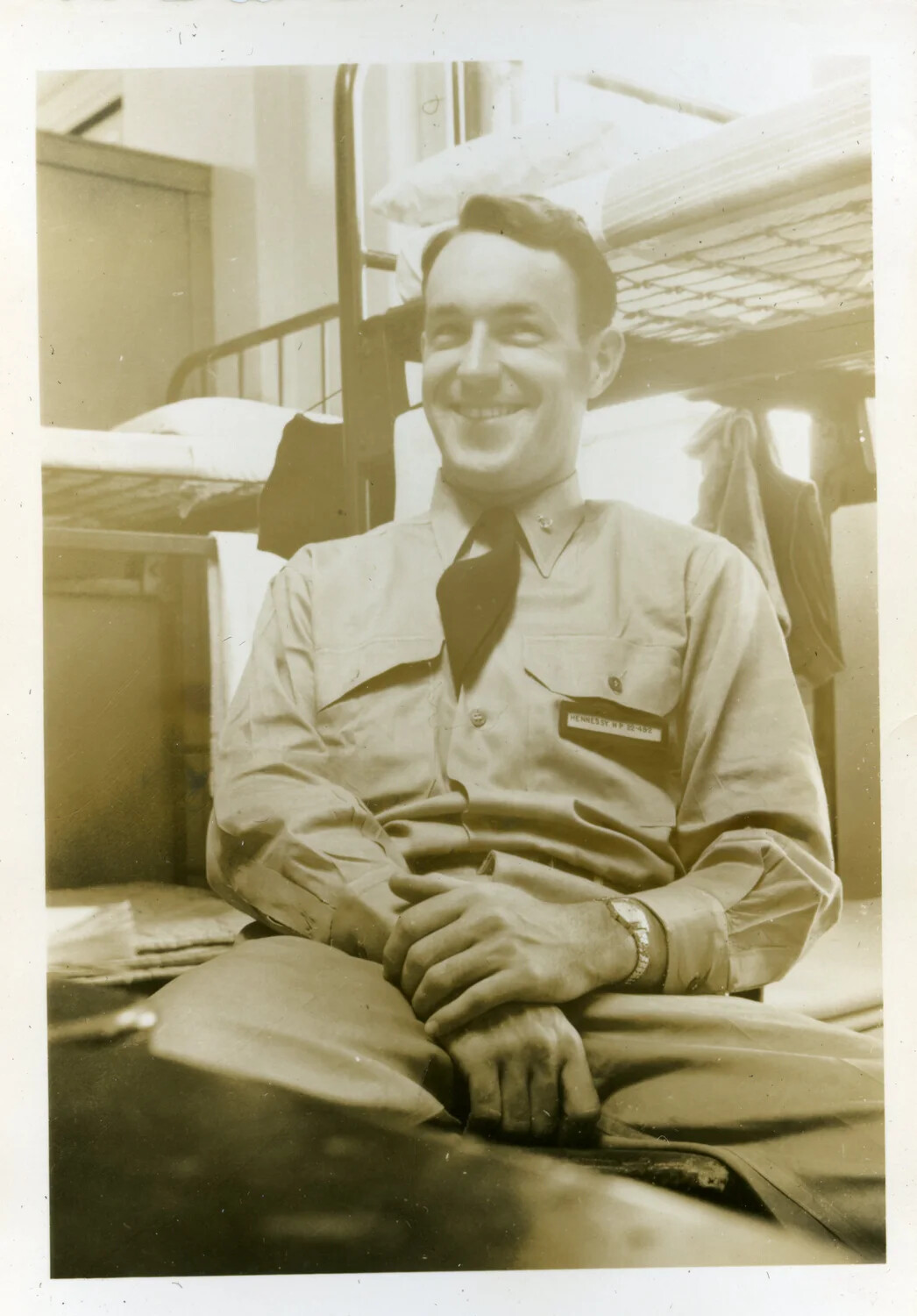 Naval Aviation Cadet 'Hennessy' in Barracks, NAS Pensacola, Florida, April 1949