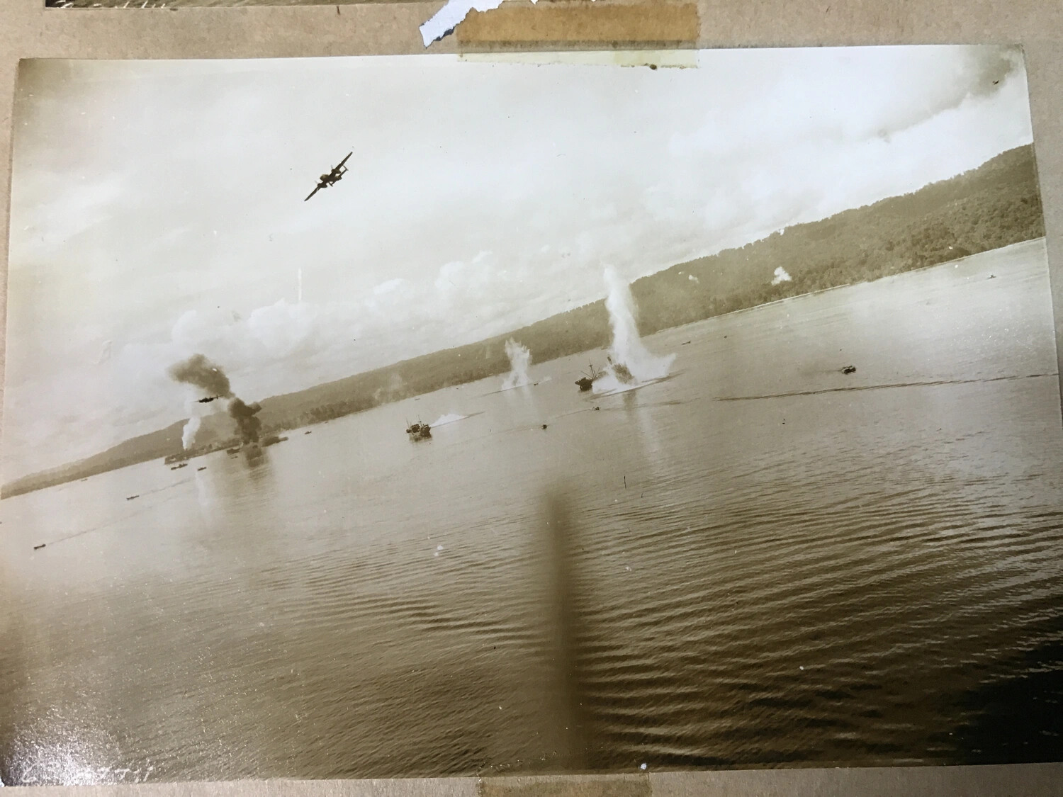 Multi-Aircraft Strike on Japanese Shipping in Harbor, Southwest Pacific (Full Print)