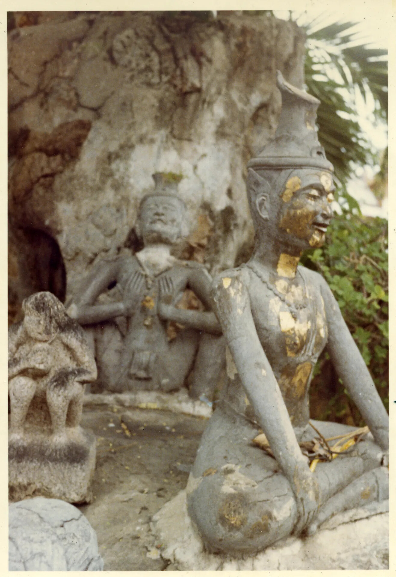 Stone Hermit (Rusi) Yoga Statues in Temple Garden, Wat Pho, Bangkok