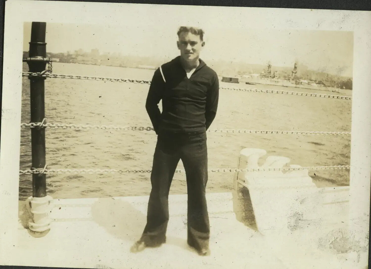 U.S. Navy Sailor Aboard Ship, USS Maryland Photo Album, 1930s