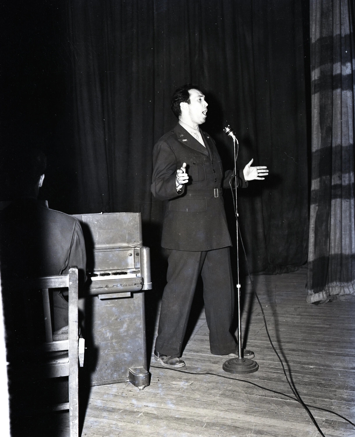 U.S. Army Soldier Performing at an Improvised Troop Entertainment Show, Myitkyina, Burma, WWII CBI Theater