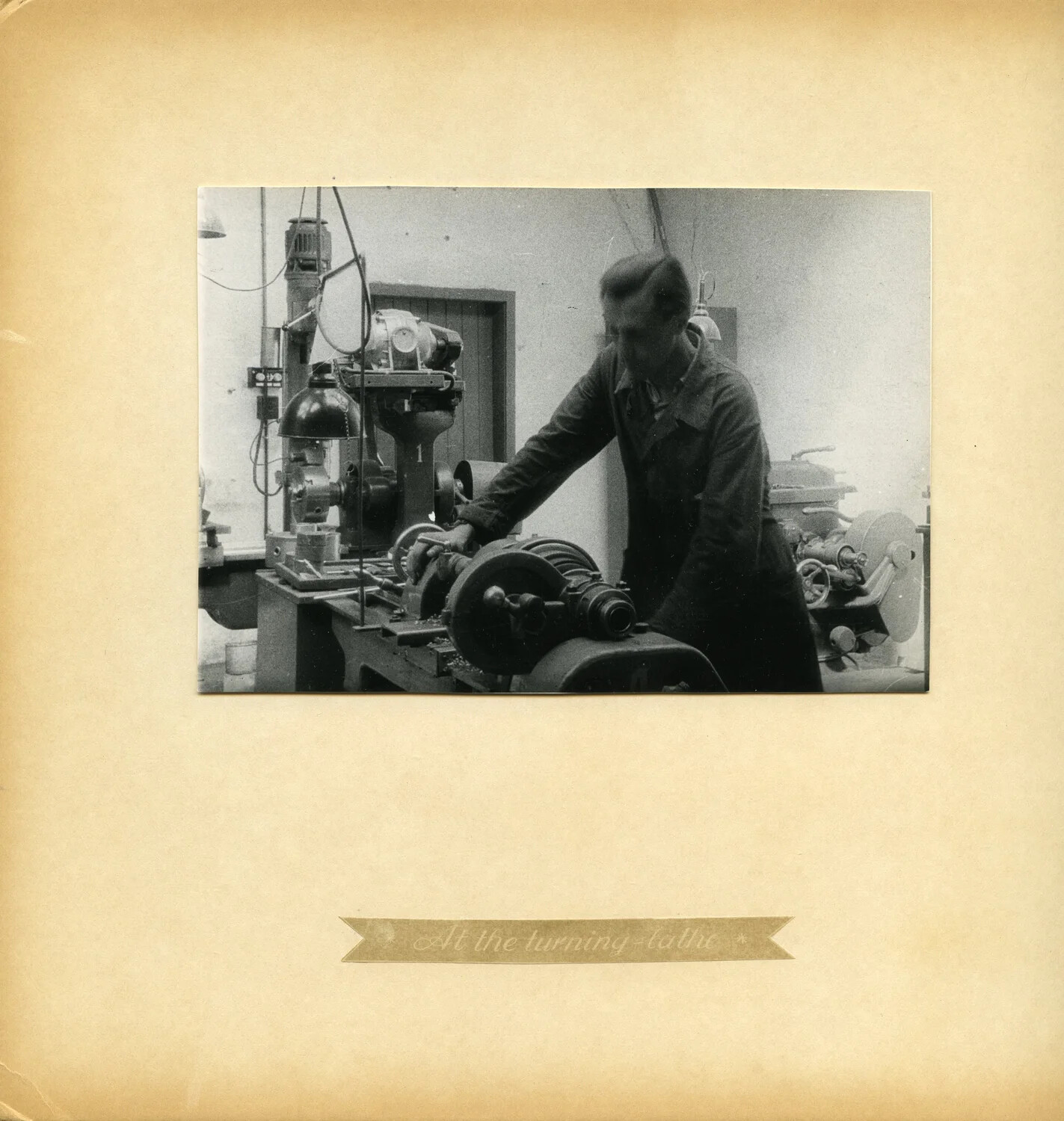 "At the Turning-Lathe" — Machinist at Work in a Germany Depot Machine Shop