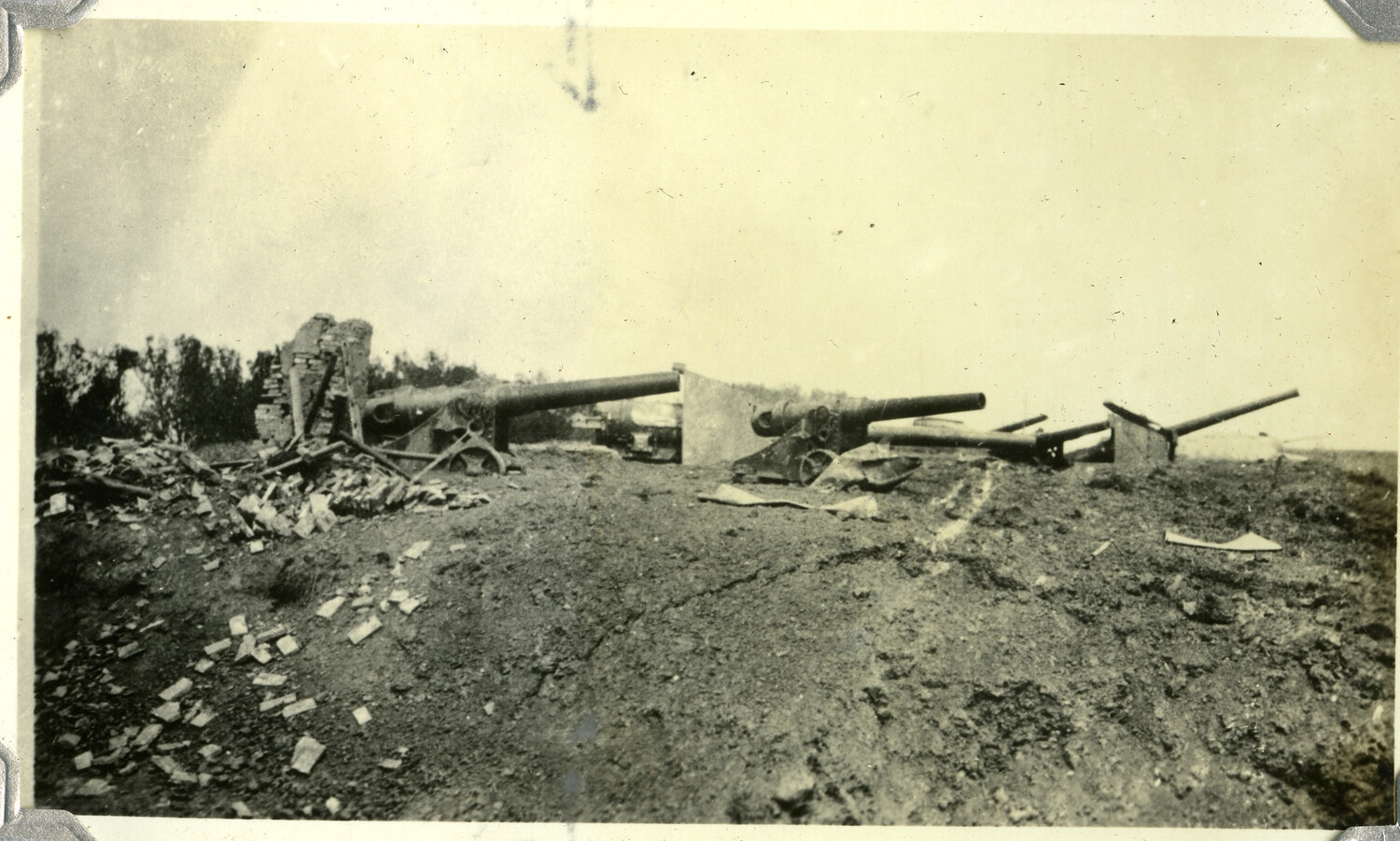 Destroyed Fortress Gun Battery with Dismounted Barrels, c. 1930s