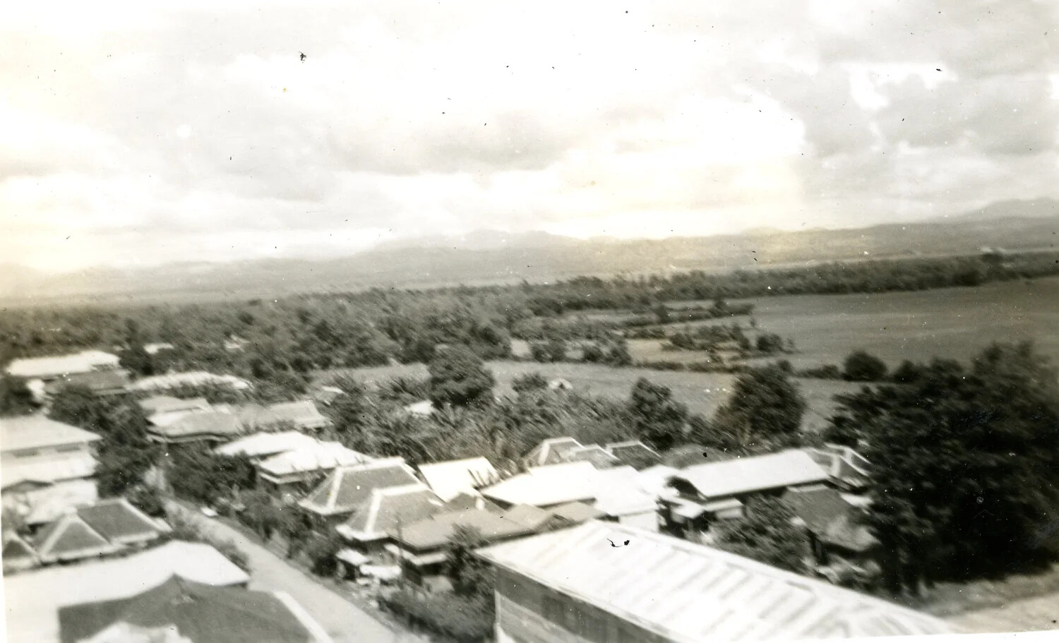 Elevated View of a Pacific Village Near 345th Bombardment Group Operating Area, WWII
