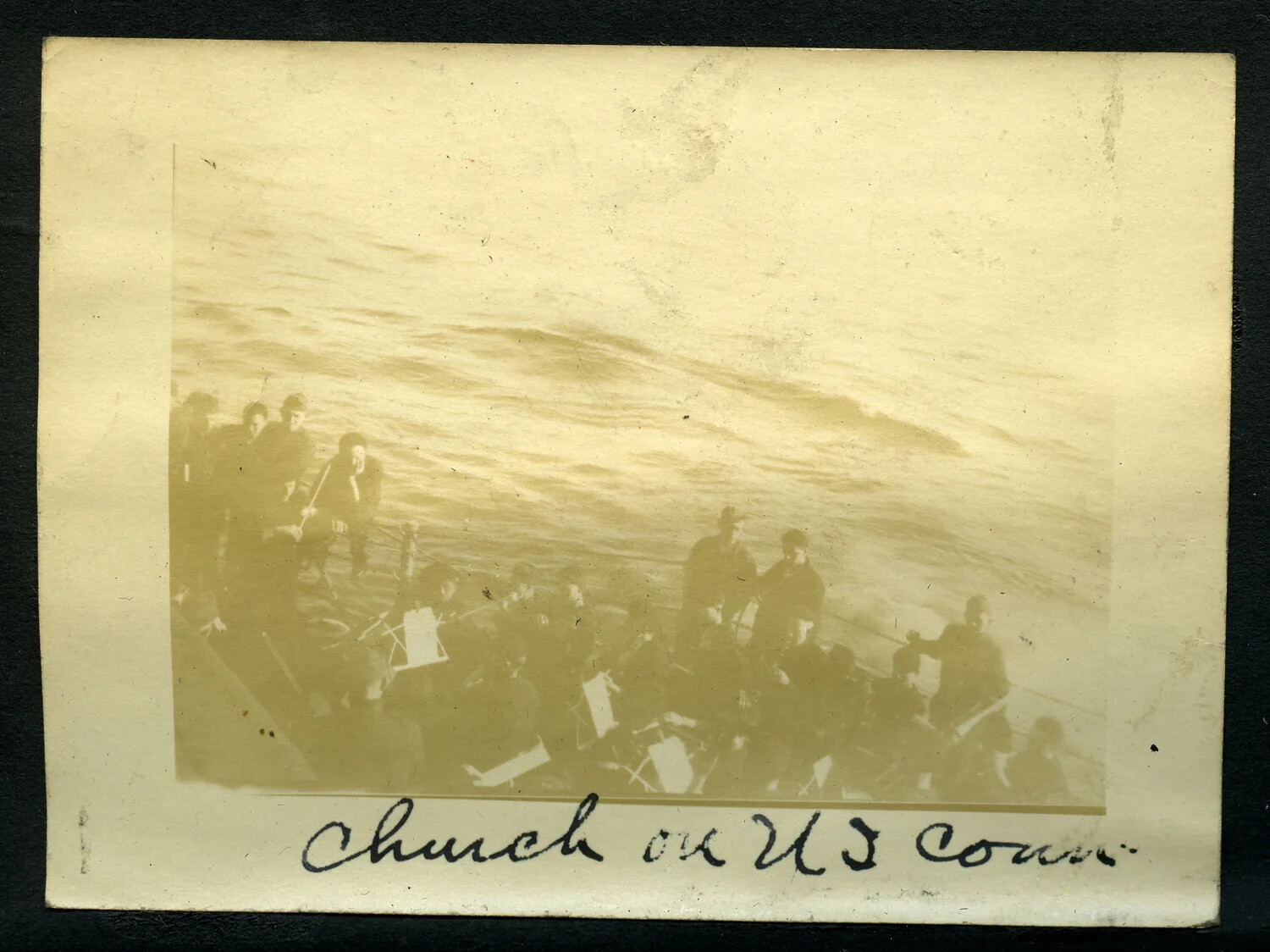 Shipboard Religious Service Aboard U.S. Transport, WWI Photo Album