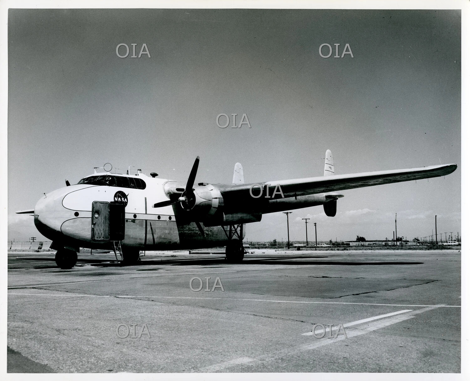 NASA Fairchild C-119/C-82 Twin-Boom Cargo Aircraft on Ramp
