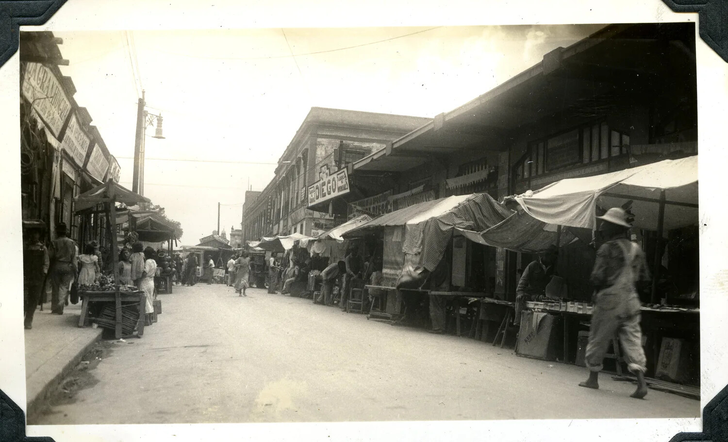 Open-Air Market Street, Latin America, Jervey Signal Corps Photo Album