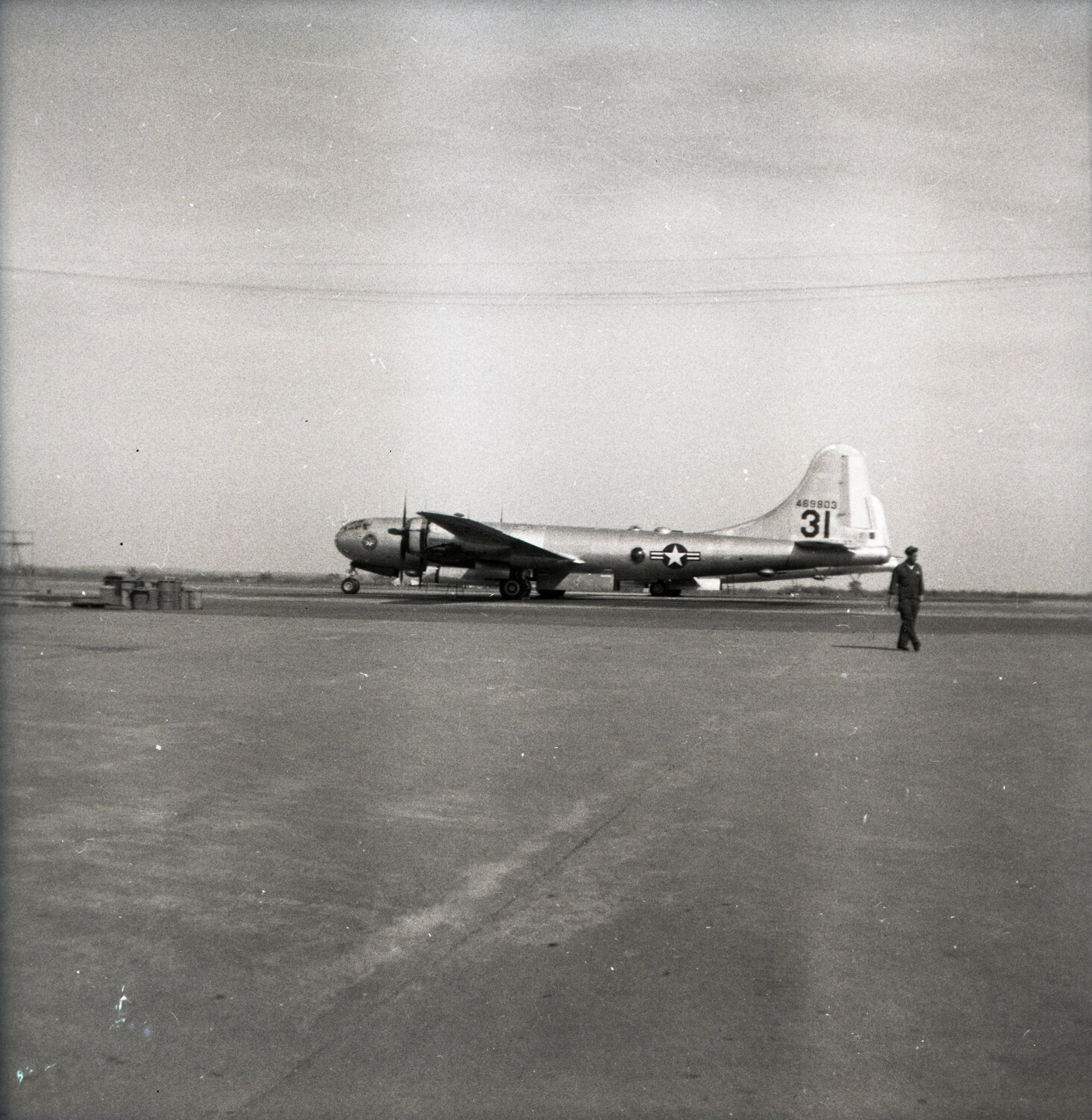 Boeing B-29 Superfortress, Tail Number 31, Serial 46-9803, on Airfield Ramp