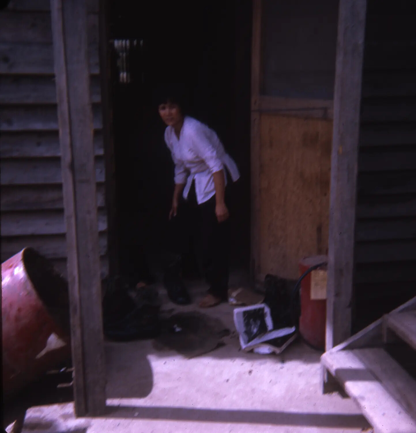 Doorway Portrait of a Vietnamese Woman, Vietnam War Era (35mm Slide)