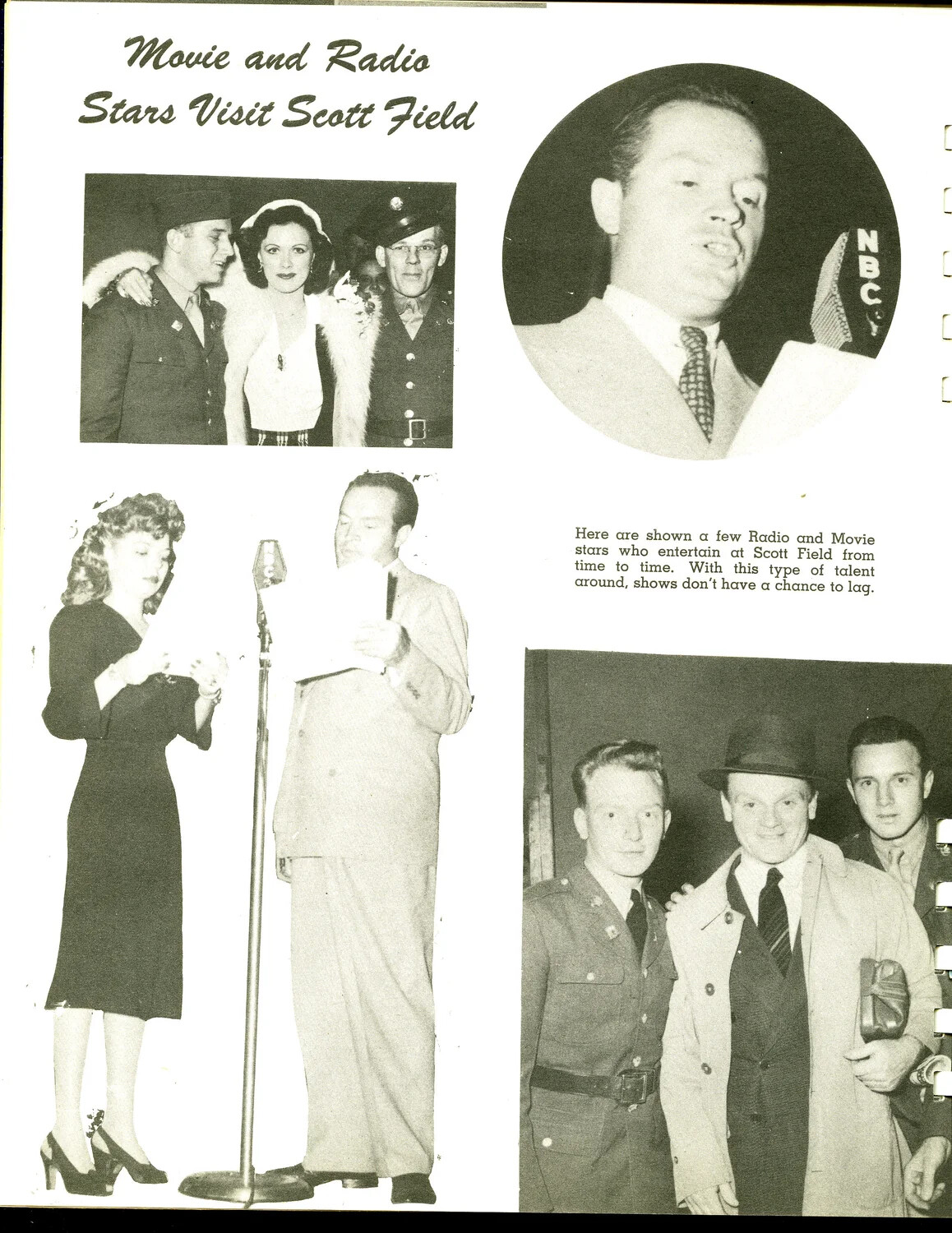 Movie and Radio Stars Visit Scott Field: Bob Hope and Jerry Colonna Broadcasts