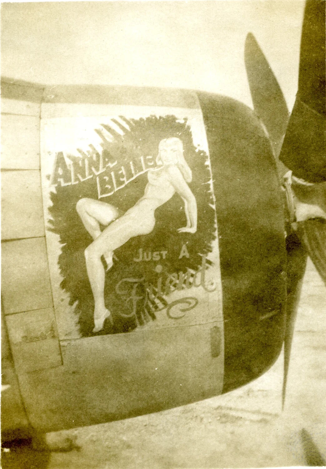 Nose Art Detail, 'Anna Belle - Just a Friend,' 345th Bombardment Group Aircraft, Pacific Theater, WWII
