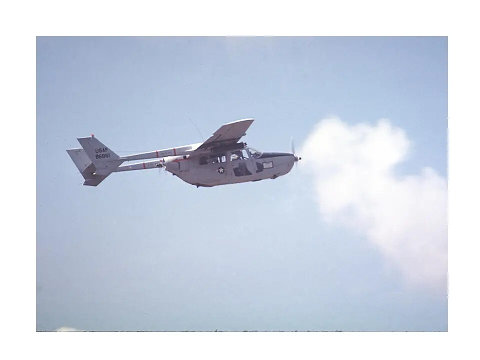 Cessna O-2 Skymaster 'USAF 86861' in Flight — Possible First-Flight Photograph