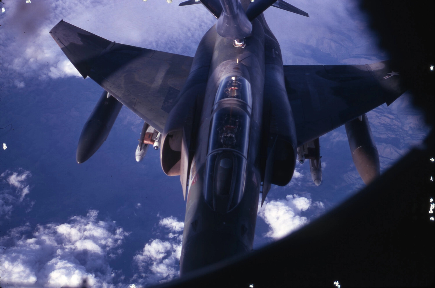 F-4 Phantom II Approaching Refueling Boom During Vietnam War Aerial Refueling Mission