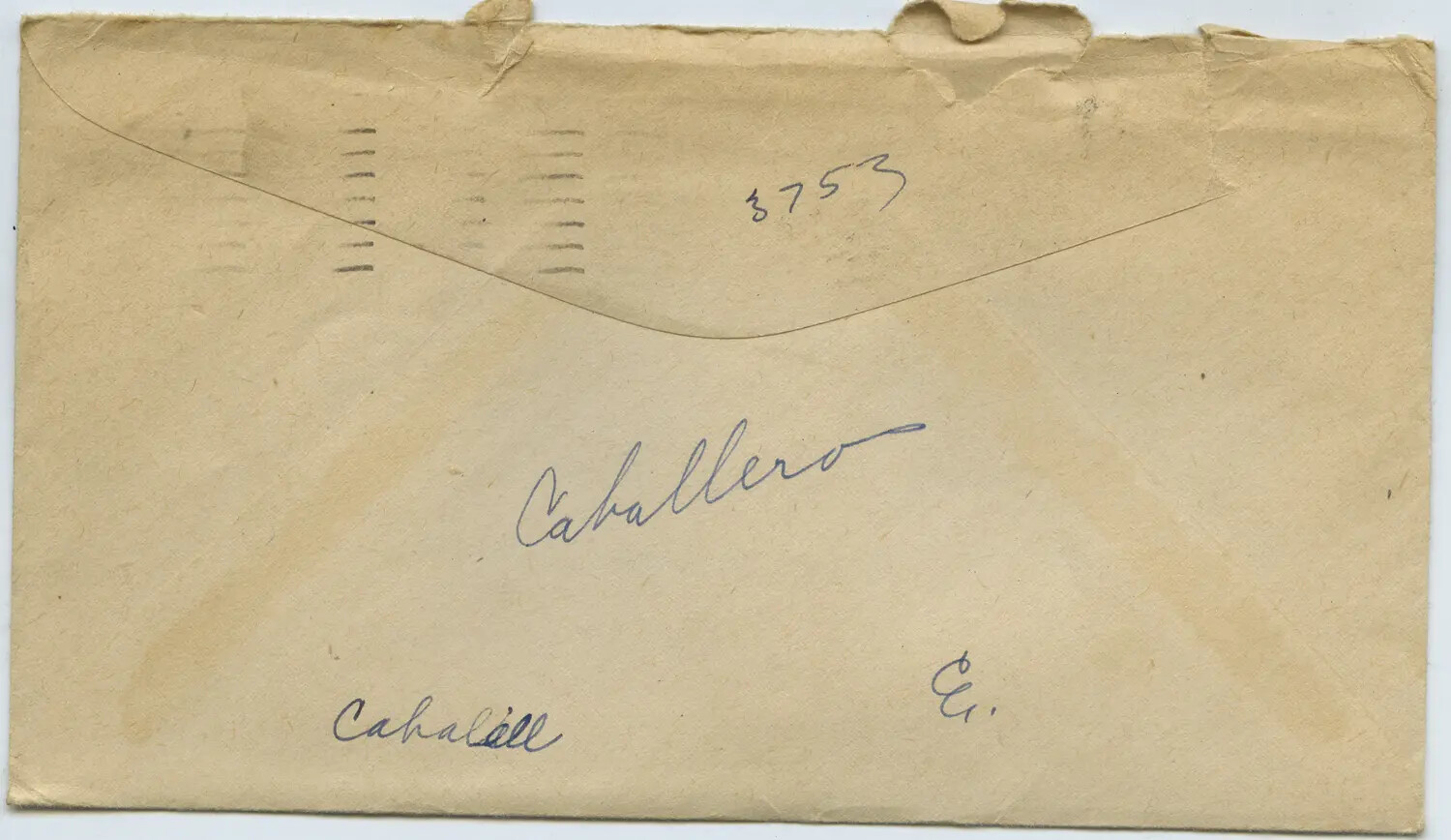 Reverse Side of Envelope with Handwritten Annotations (Moon/Sammet Collection)