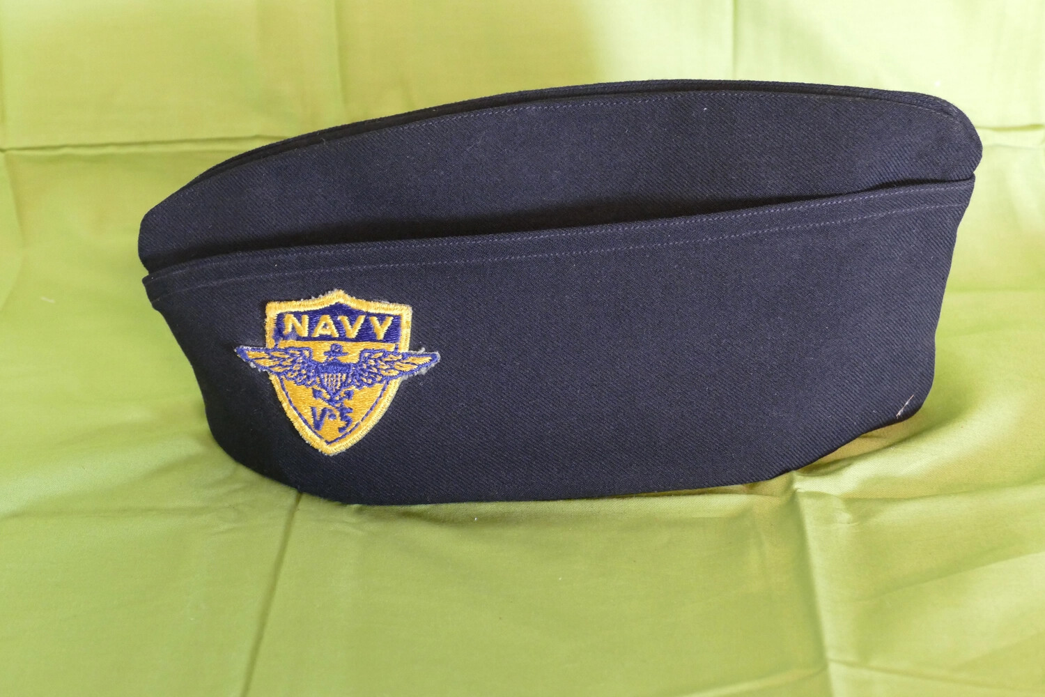 U.S. Navy Garrison Cap with V-5 Naval Aviation Cadet Insignia Patch