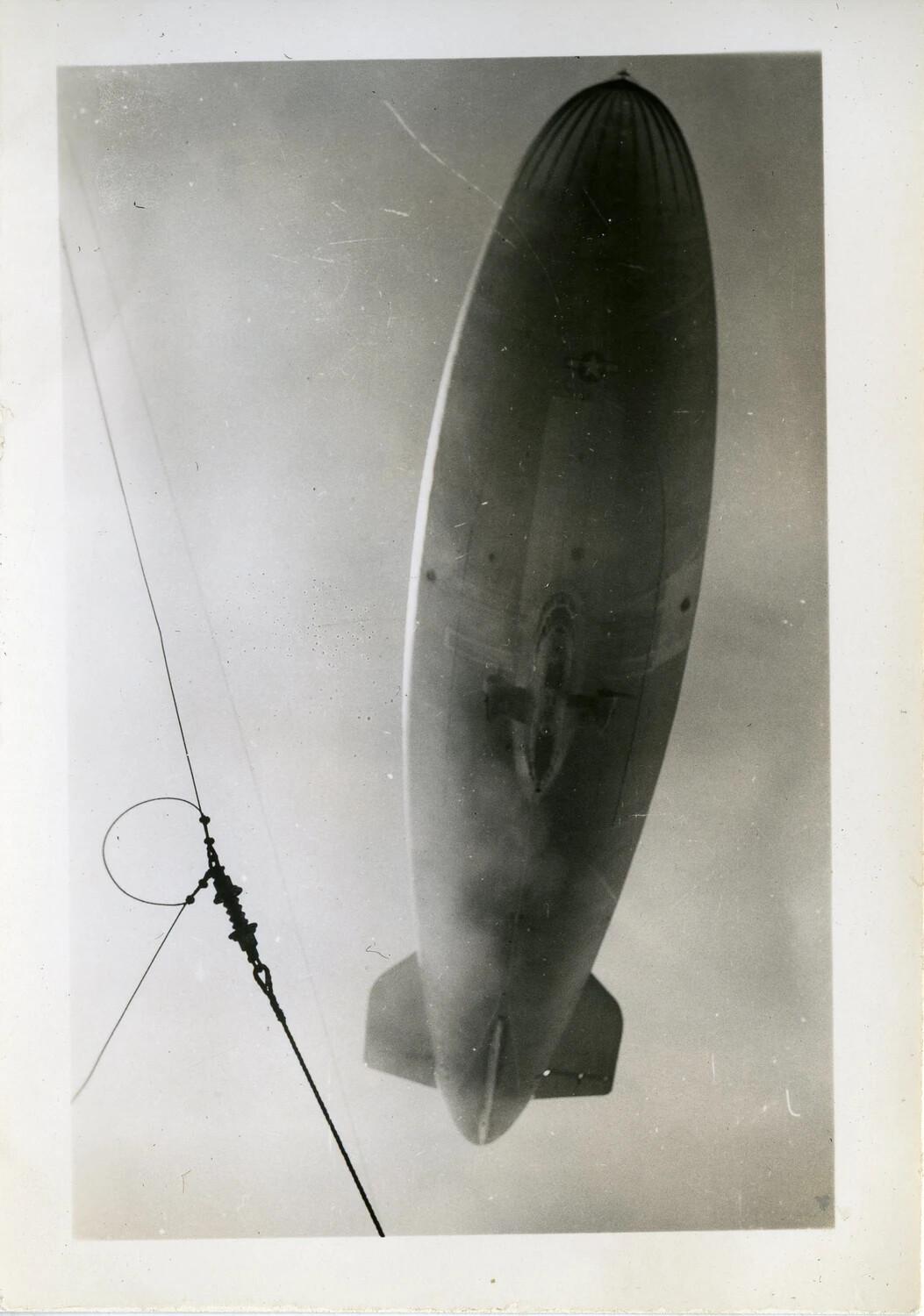 US Army Barrage Balloon, Low-Angle View, WWII European Theater (Norman Baget Collection)