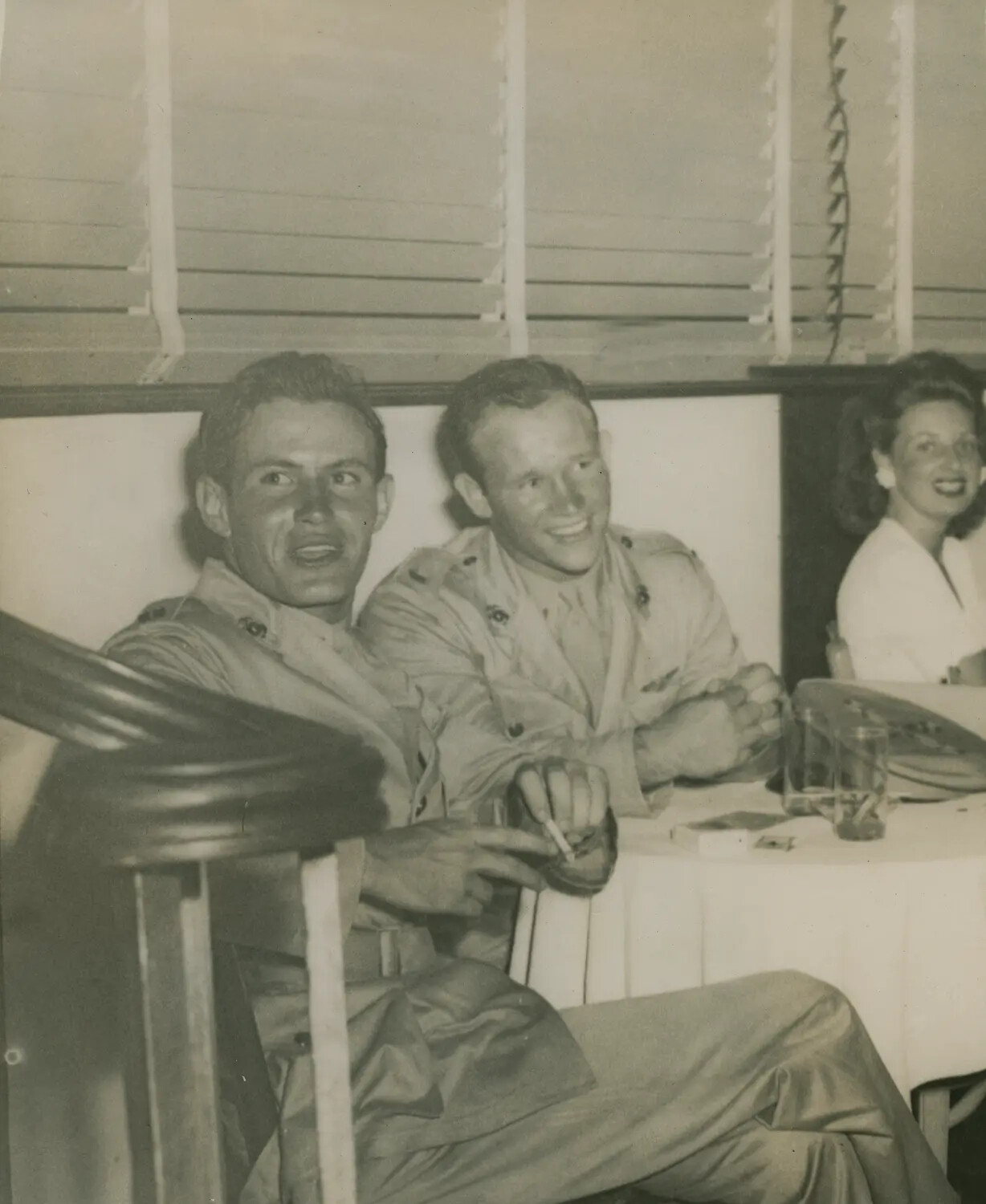 Two Aviators at a Social Gathering, Edward P. McAleer Photo Album, WWII