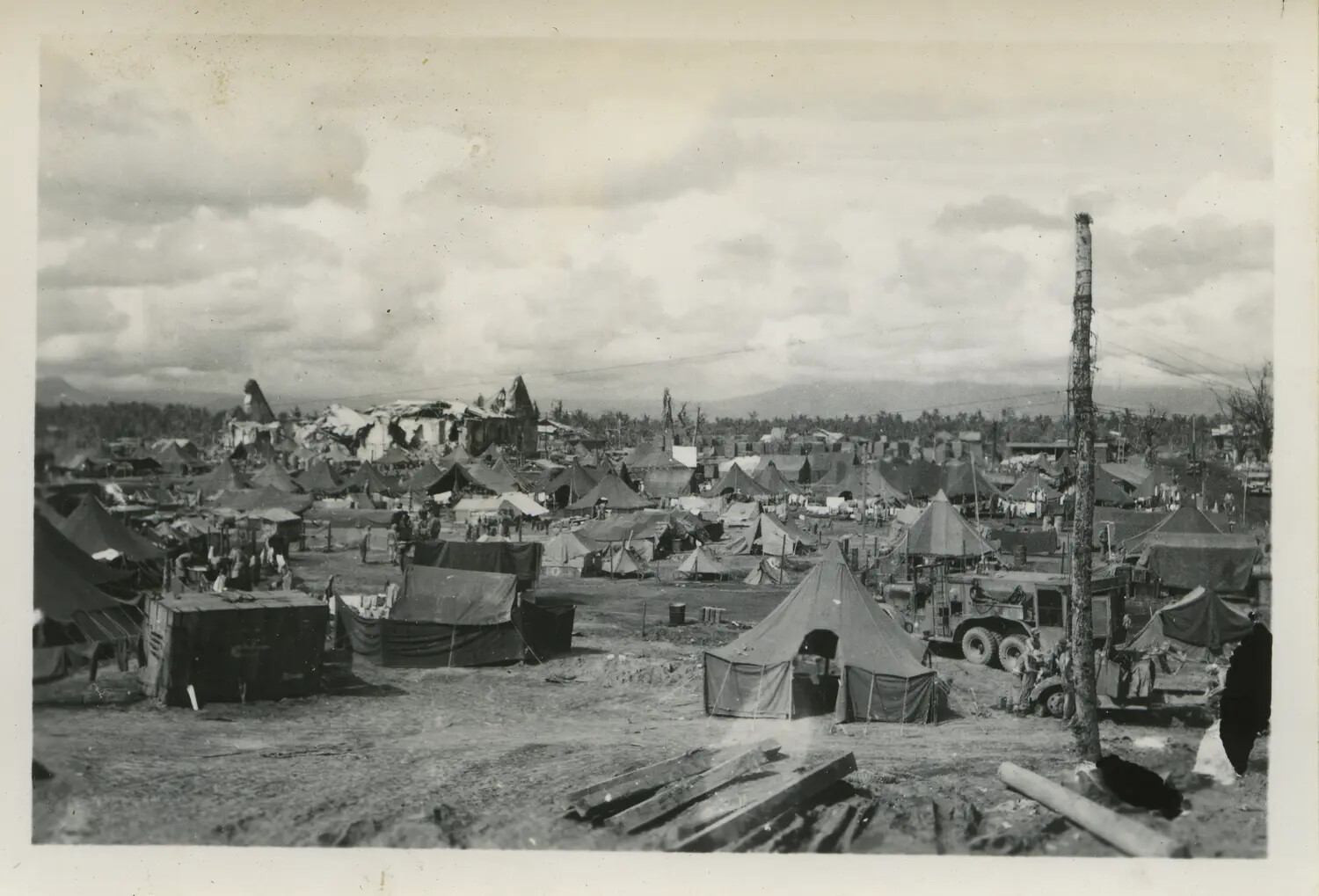 312th Bomb Group Tent Bivouac Area at a Forward Air Base, Southwest Pacific Theater, WWII