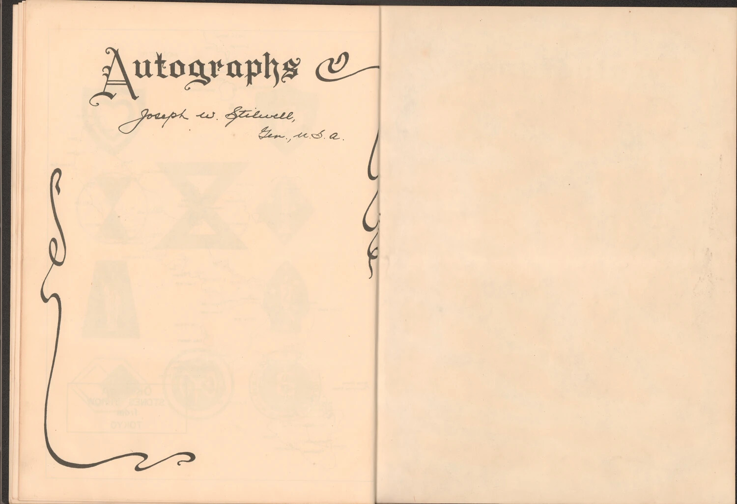 Autograph Page Signed by General Joseph W. Stilwell, U.S. Army — Personal WWII Photo Album
