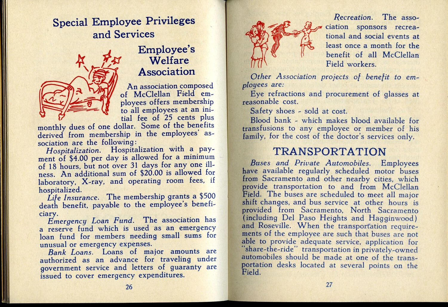 McClellan Field Employee Guide Booklet - Employee Welfare and Transportation