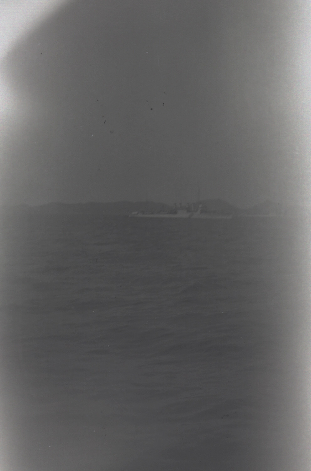 Distant Vessel at Sea, Faded and Fogged Negative, China Coast