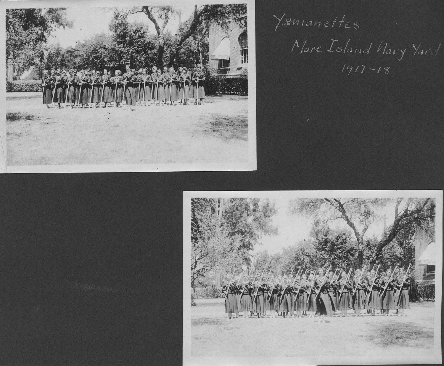 U.S. Navy Yeomanettes (Yeoman (F)) in Drill Formation, Mare Island Navy Yard, California, 1917-1918
