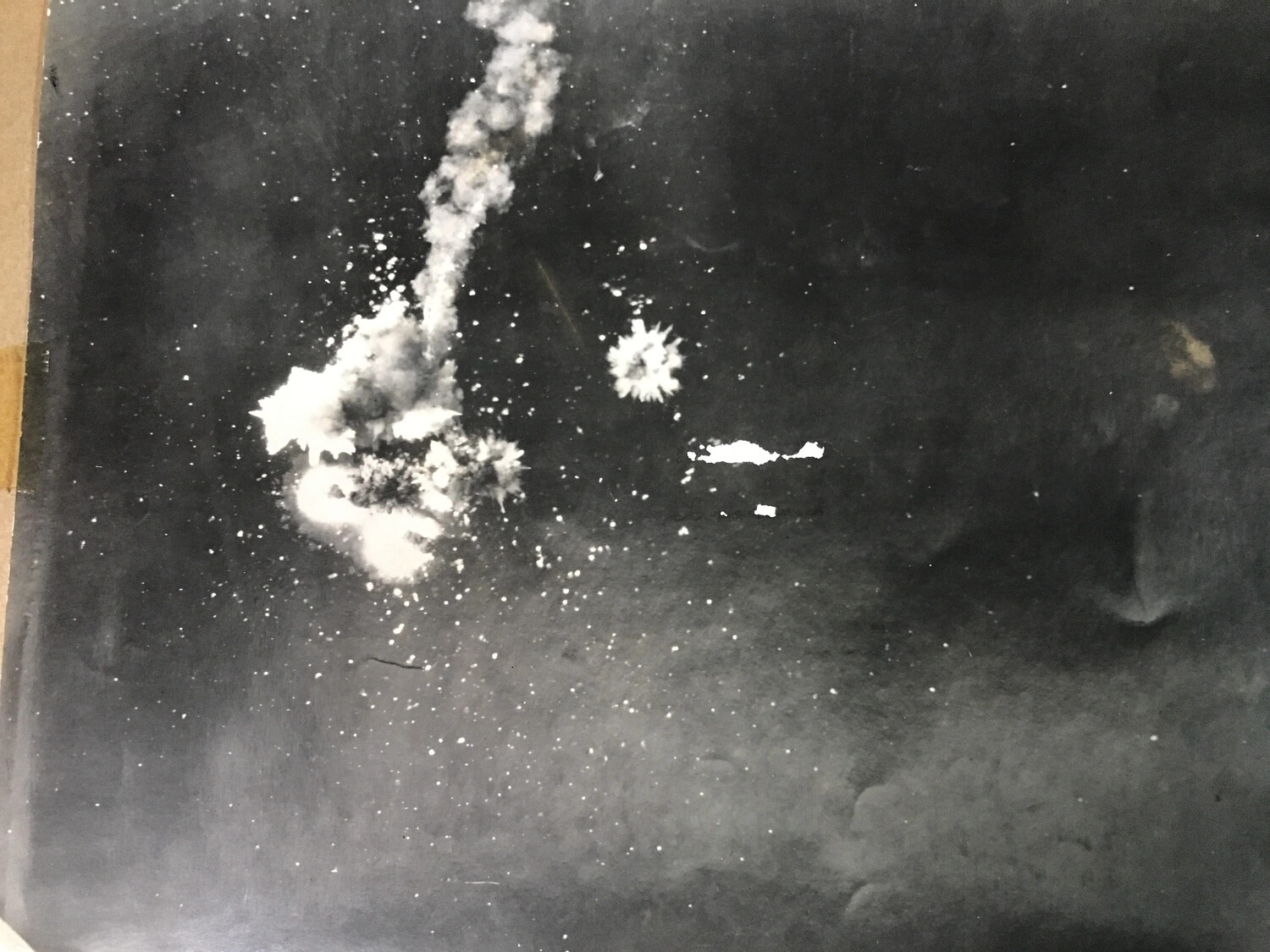 Flak Bursts and Explosion at Night, Pacific Theater Combat Mission