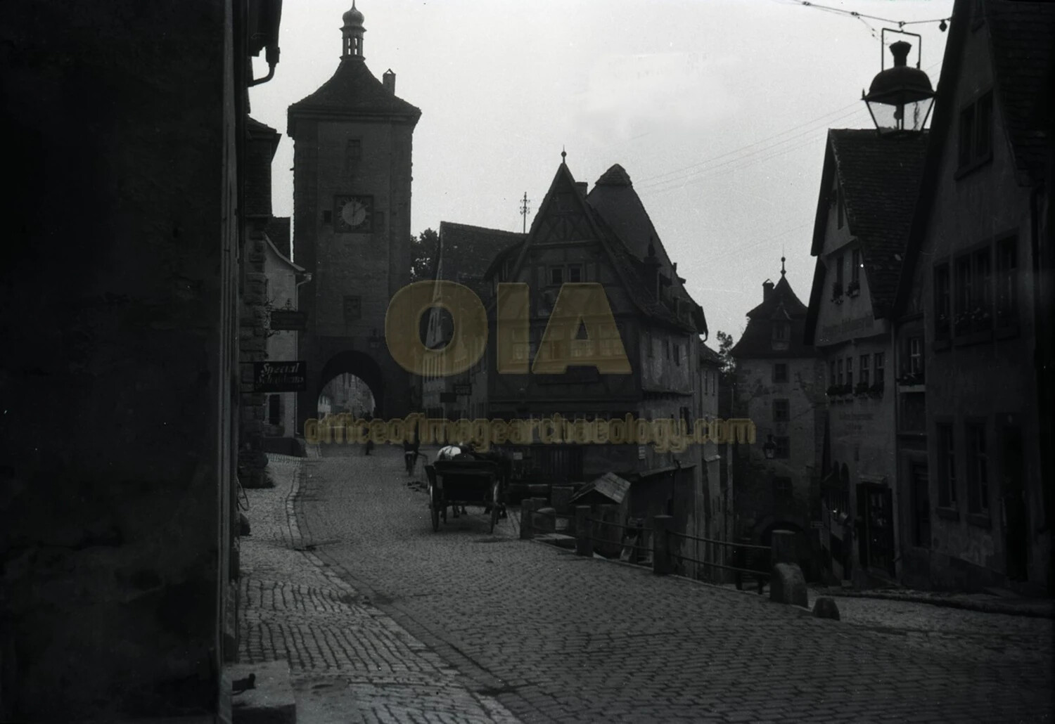 Plonlein Street Scene with Siebersturm Tower, Rothenburg ob der Tauber, Germany