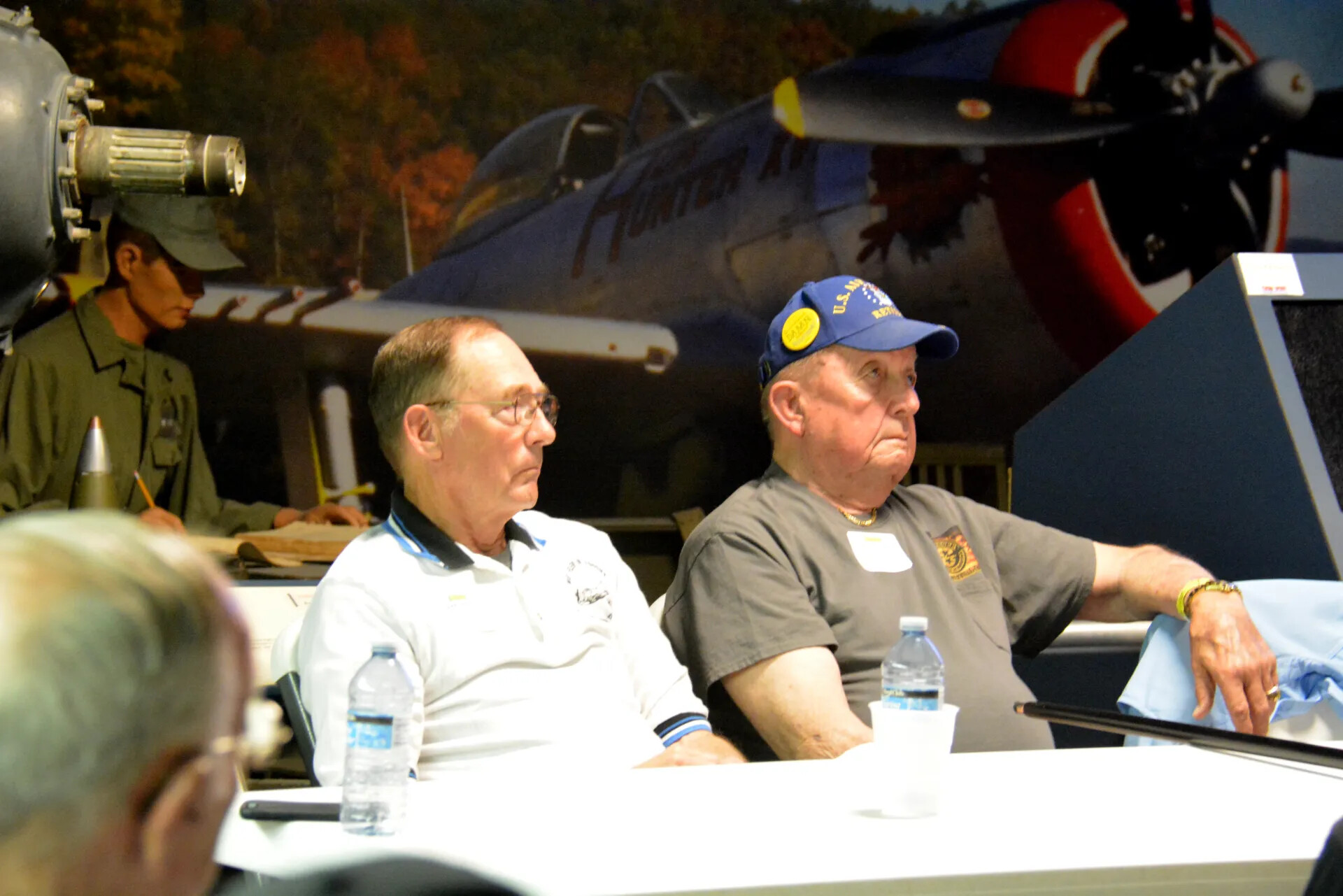 Retired Airmen Seated Before Corsair Mural (Variant Frame), Skyraider Association Reunion, 2 May 2015