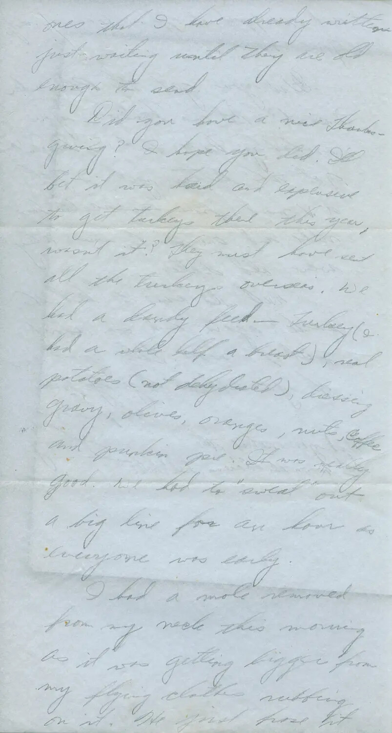 Handwritten Letter Page, 1944 — Margaroli, B-24 Belly Gunner Correspondence