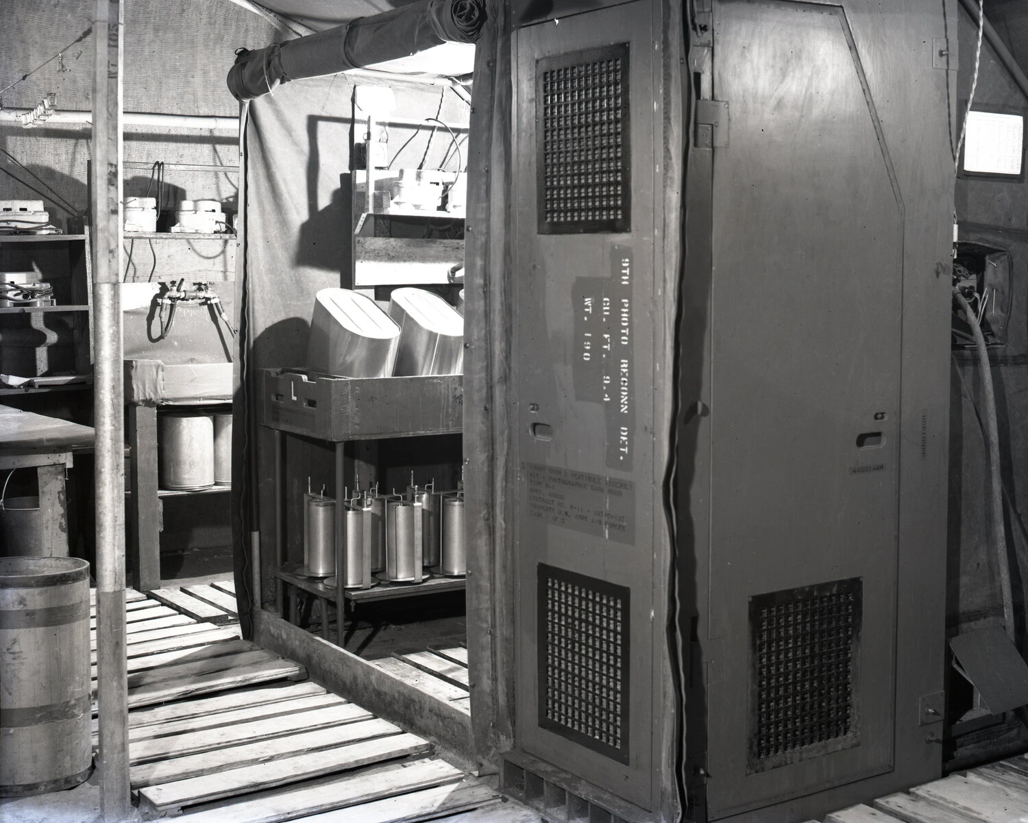 9th Photo Reconnaissance Detachment Mobile Field Laboratory Tent Interior, WWII CBI Theater