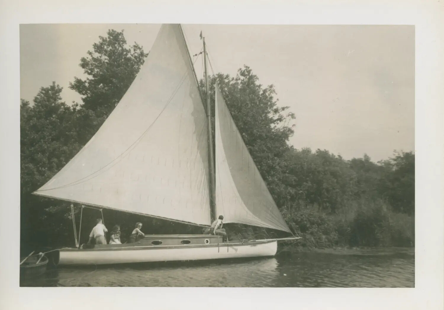 Gaff-Rigged Sailboat with R&R Personnel, Scotland, 1944