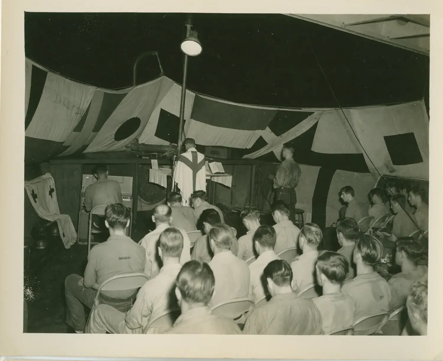 Shipboard Religious Service Aboard USS Petrof Bay (CVE-80), World War II
