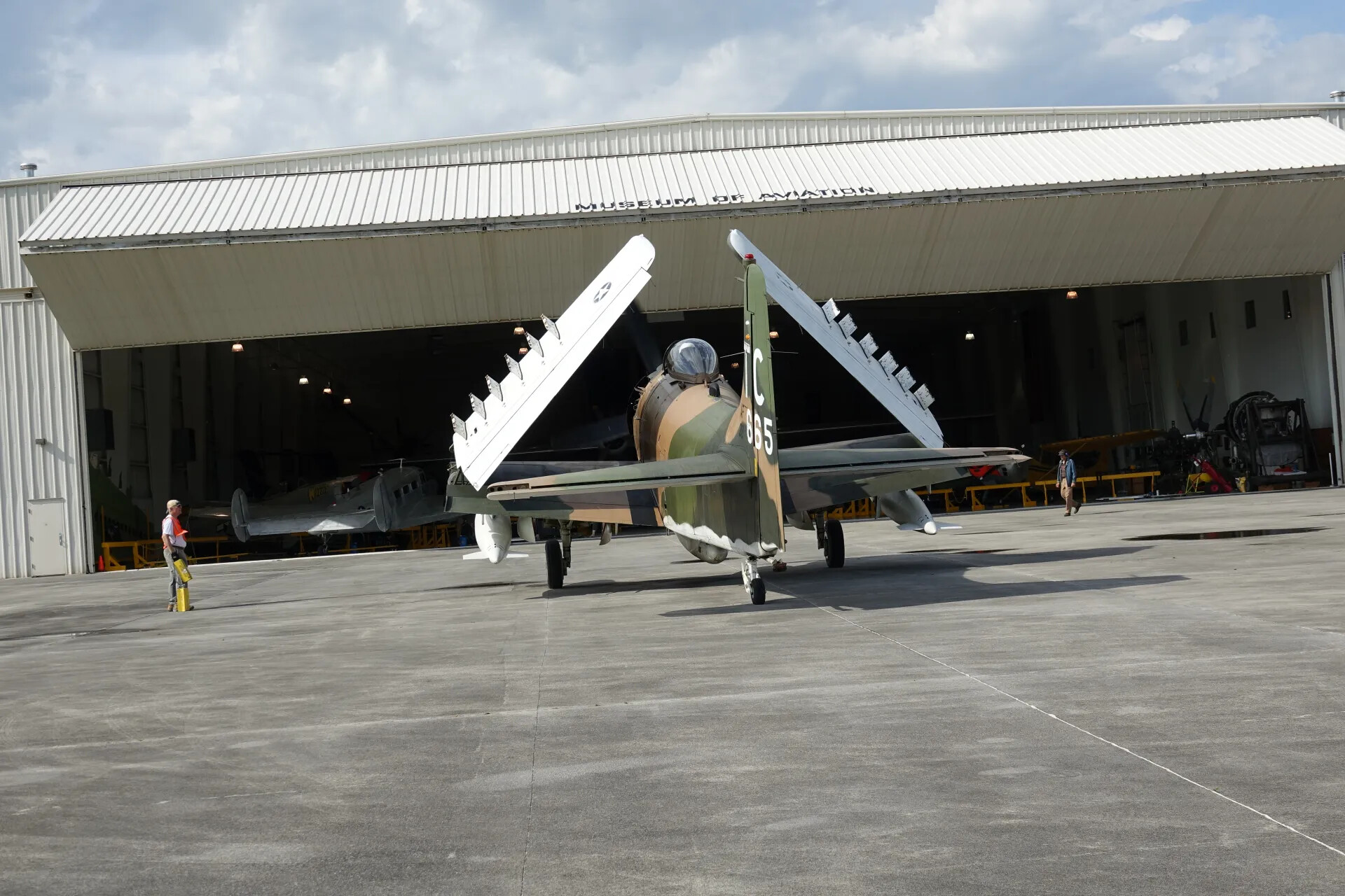 Douglas A-1 Skyraider (Tail Code C-865), Rear View, Museum of Aviation Hangar