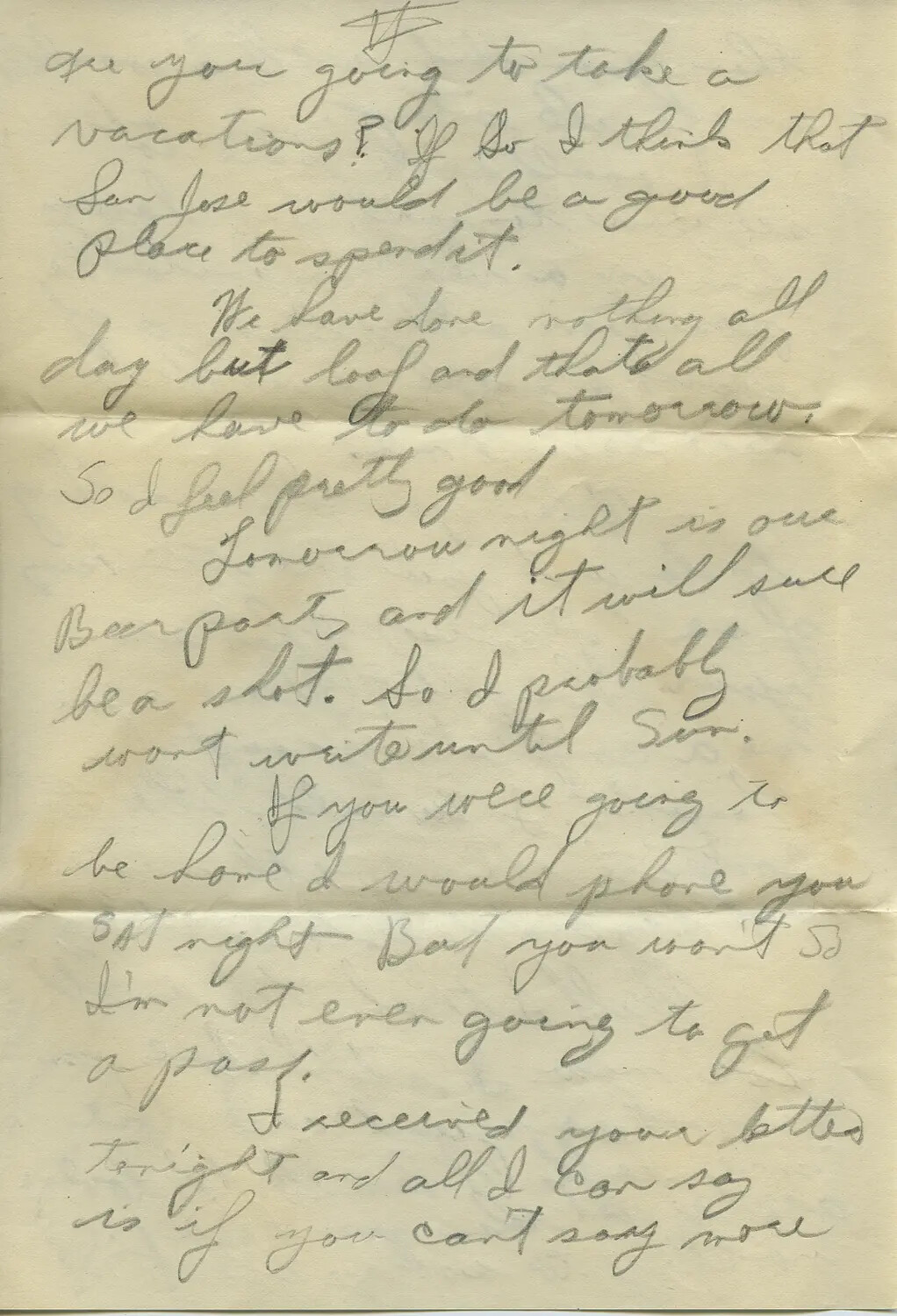 Handwritten WWII-Era Letter Page, 'Moon' Correspondence Collection (Page 092)