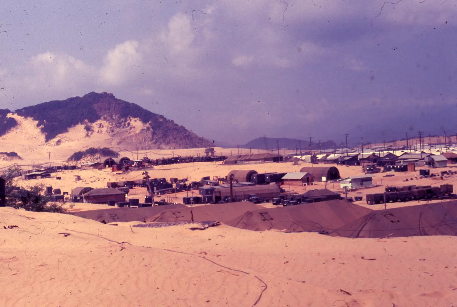 Panoramic View of U.S. Military Base, Cam Ranh Bay, Vietnam War Era