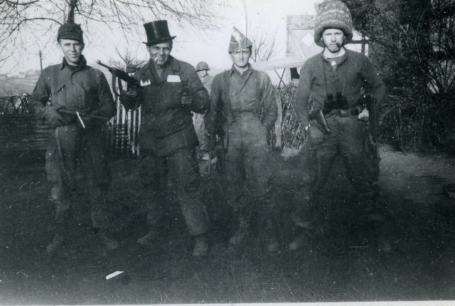 American Soldiers with Trophy Items and Weapons, European Theater, WWII